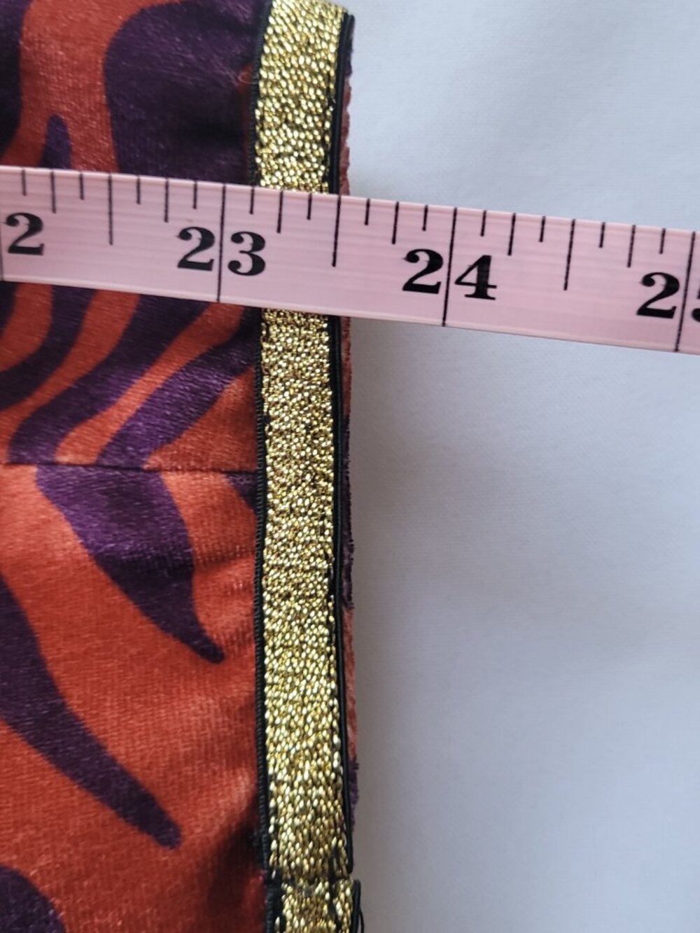 NWOT Women’s Velvet Zebra Print Blazer | Purple & Orange | Gold Mesh Trim | Size - Picture 15 of 15